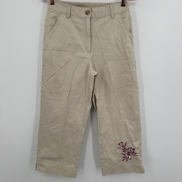 Disney Pants - Disney Store Pants Womens‎ Small Cropped Embroidered Mickey Minnie Floral